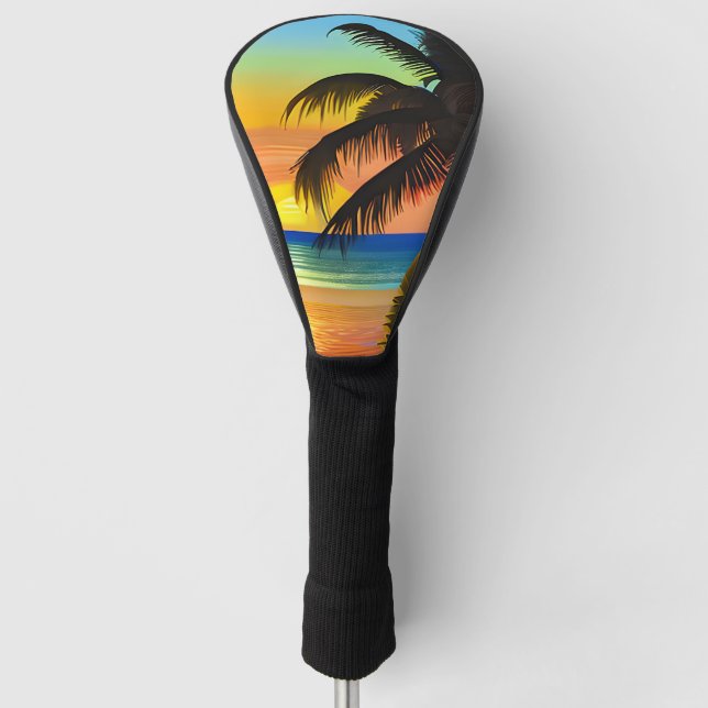 Funda Para Palo De Golf Palmeras y atardeceres tropicales (Anverso)