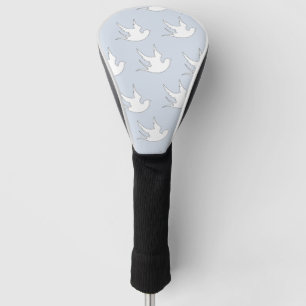 Funda Para Palo De Golf palomas blancas en azul