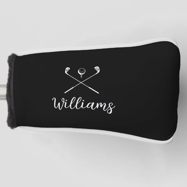 Funda Para Palo De Golf Palos de golf con nombre de guión personalizado en (Anverso)