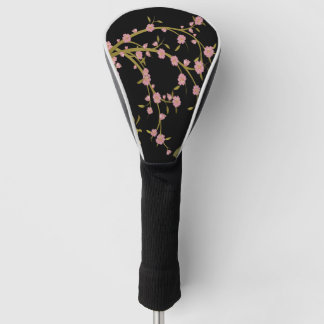 Funda Para Palo De Golf Pantalla Japonesa Rosa Sakura Dorada Negra