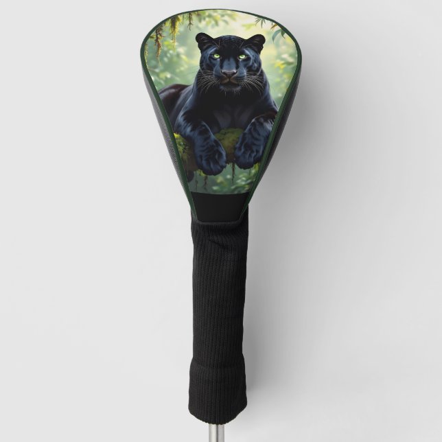 Funda Para Palo De Golf Pantera negra en la selva (Anverso)