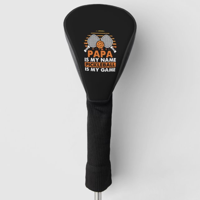 Funda Para Palo De Golf Papá es mi nombre. El pellebol es mi juego. (Anverso)