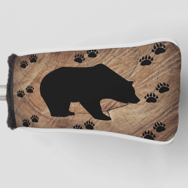 Funda Para Palo De Golf Papeles De Oso Y Oso Negro (Anverso)