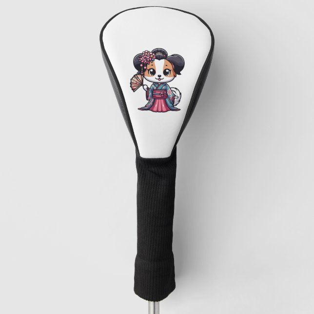 Funda Para Palo De Golf Papillon Dog Kimono (Anverso)