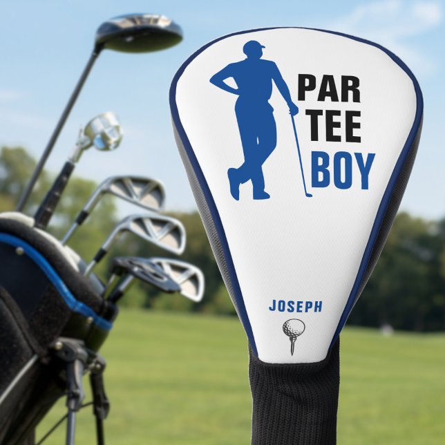 Funda Para Palo De Golf Par Tee Boy Azul y Blanco (Par Tee Boy Blue & White Golf Head Cover
)