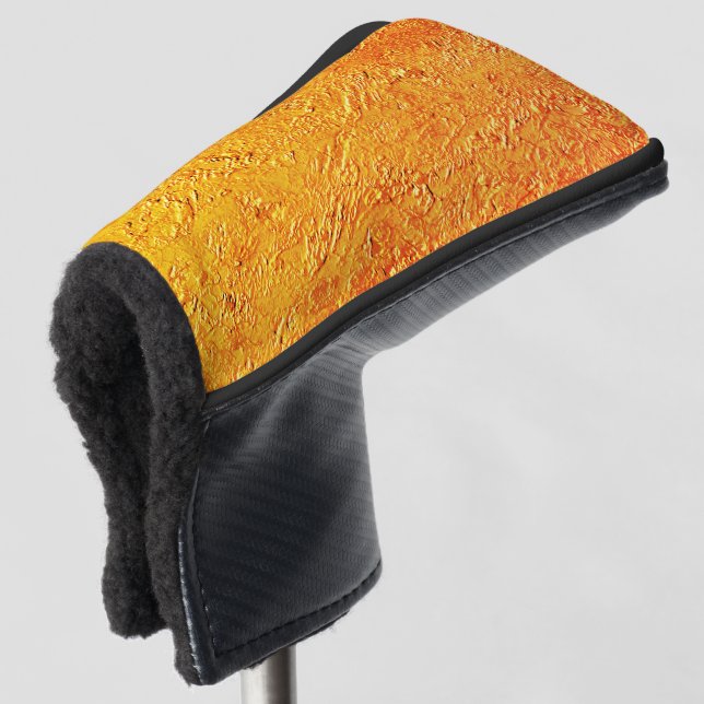 Funda Para Palo De Golf Pared defectuosa con textura amarilla y naranja (Anverso 3/4)