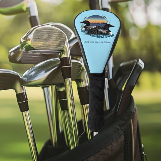 Funda Para Palo De Golf Pareja de somorgujos atardecer lago azul vida silv