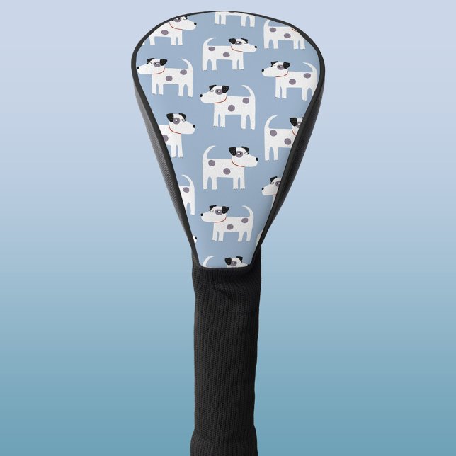 Funda Para Palo De Golf Parson Jack Russell Terrier Dog Pattern Blue (Jack Russell Parson Terrier dog pattern golf head cover for animal lovers)