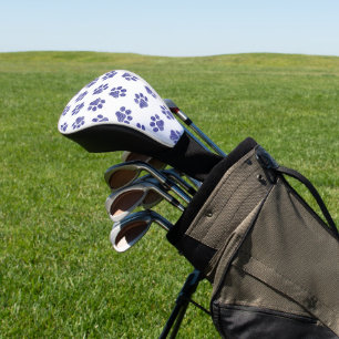 Funda Para Palo De Golf Pasta de perro, patas de perro, patas azules de la