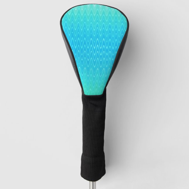 Funda Para Palo De Golf Pastel Resumen Arte Verde azulado Turquesa Azul Ve (Anverso)