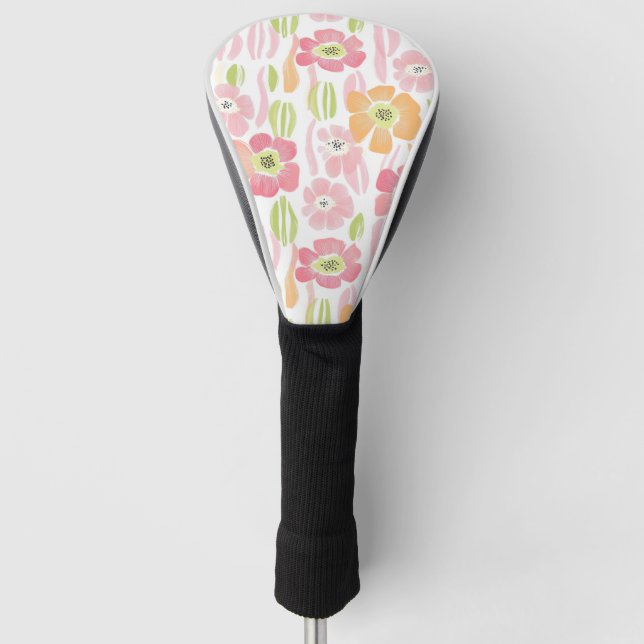 Funda Para Palo De Golf Pastel Retro Floral (1) (Anverso)
