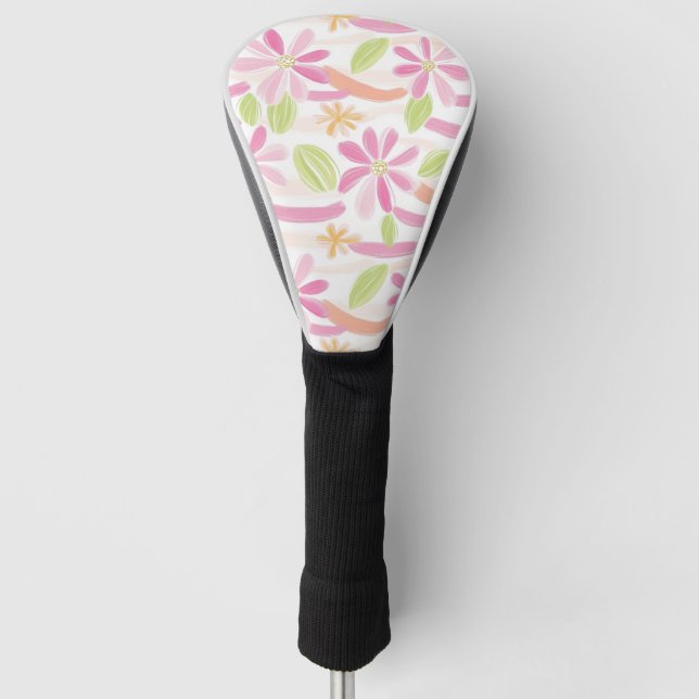 Funda Para Palo De Golf Pastel Retro Floral (2) (Anverso)