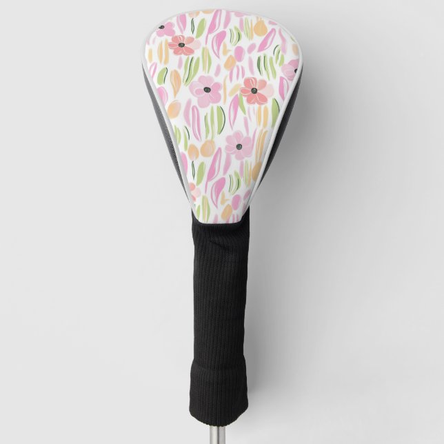 Funda Para Palo De Golf Pastel Retro Floral (5) (Anverso)