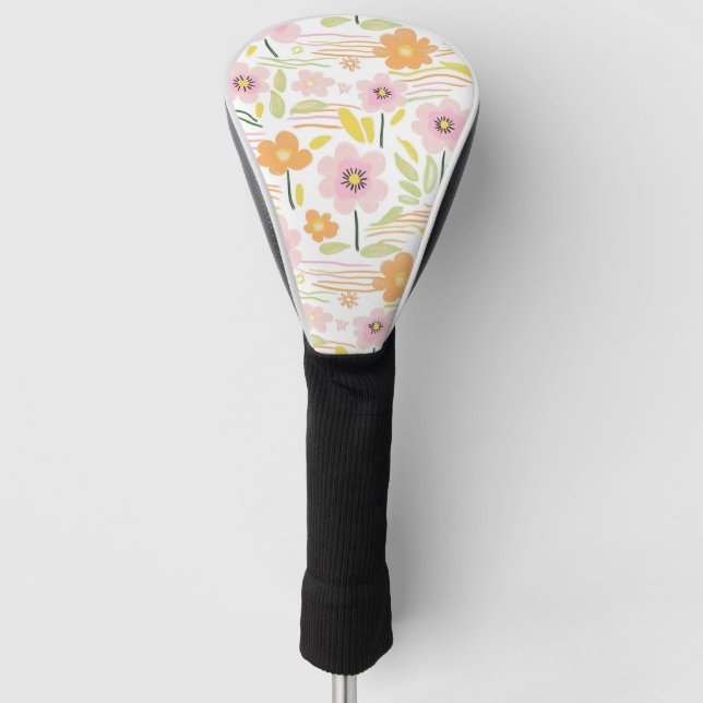 Funda Para Palo De Golf Pastel Retro Floral (7) (Anverso)