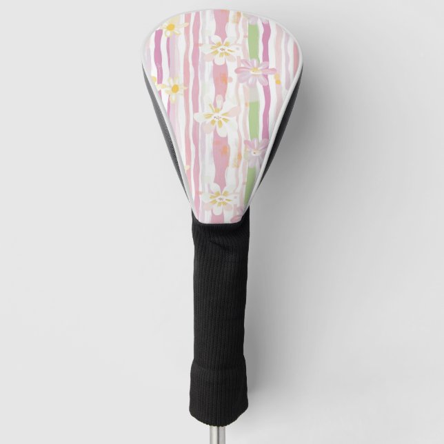 Funda Para Palo De Golf Pastel Retro Floral (9) (Anverso)