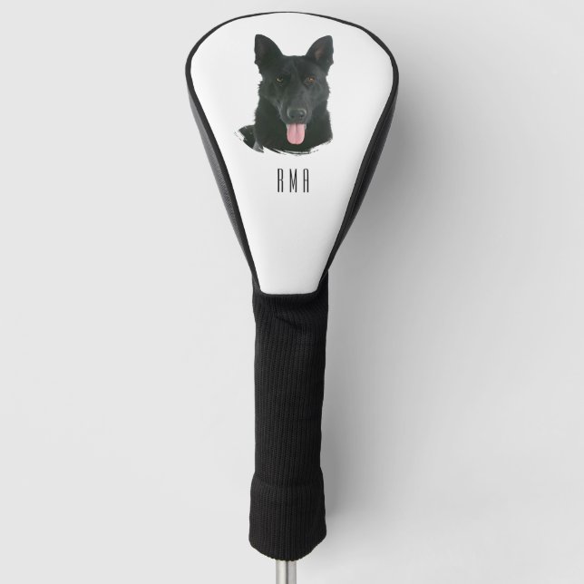 Funda Para Palo De Golf Pastor Alemán Negro (Anverso)