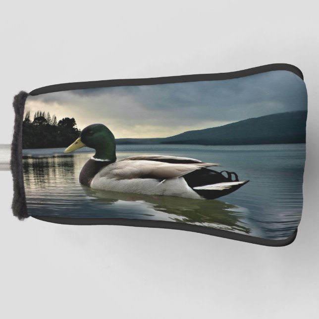 Funda Para Palo De Golf Pato Mallard En El Lago (Anverso)