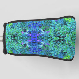 Funda Para Palo De Golf Patrón abstracto de follaje chartreuse y azul