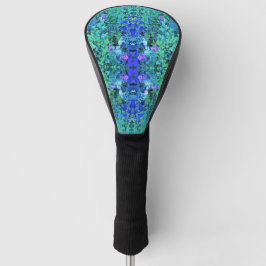 Funda Para Palo De Golf Patrón abstracto de follaje chartreuse y azul