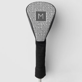 Funda Para Palo De Golf Patrón abstracto de monograma personalizado