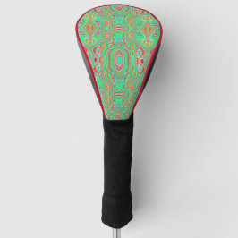 Funda Para Palo De Golf Patrón abstracto retro de naranja y verde lima
