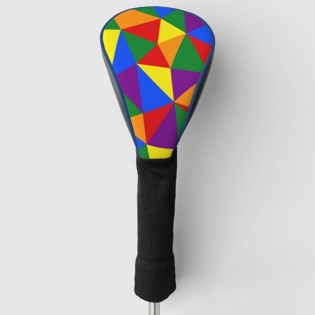 Funda Para Palo De Golf Patrón arco iris de polígono (Anverso)
