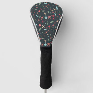 Funda Para Palo De Golf Patrón avión negro y avión