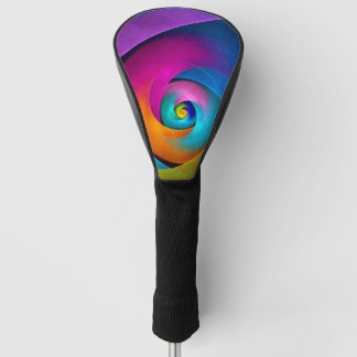 Funda Para Palo De Golf Patrón azul rosado del arte del resumen floral mod