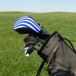 Funda Para Palo De Golf Patrón azul y blanco de rayas verticales