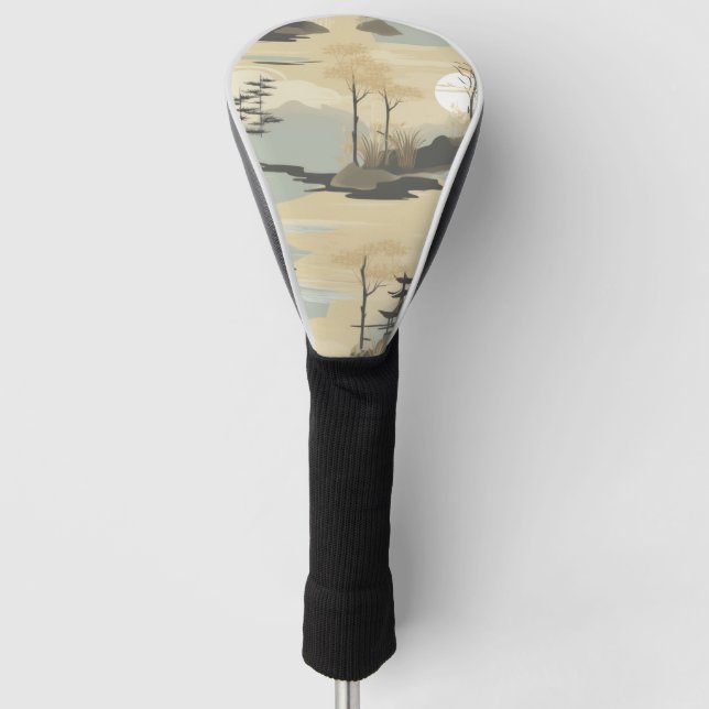 Funda Para Palo De Golf Patrón Botánico del Bosque de Bambú Zen (4) (Anverso)