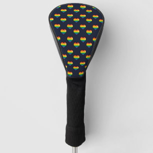 Funda Para Palo De Golf Patrón cardíaco de 8 bits arco iris