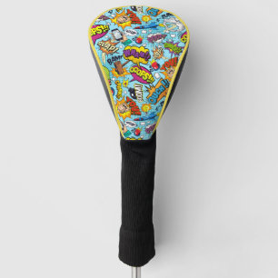 Funda Para Palo De Golf Patrón colorido de la historieta