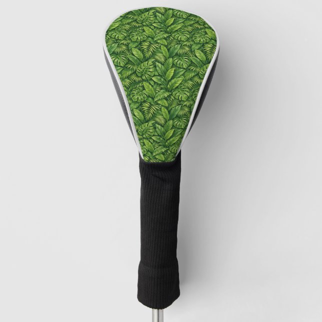 Funda Para Palo De Golf Patrón continuo de hojas tropicales modernas (Anverso)