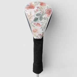 Funda Para Palo De Golf Patrón de Acuarela Floral Jardín Coral Rubor