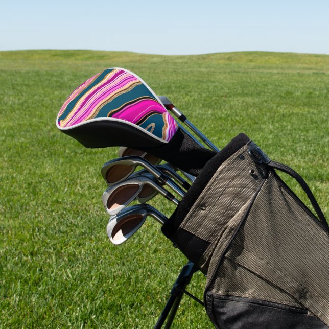 Funda Para Palo De Golf Patrón de ágata rosa y azul (In Situ)