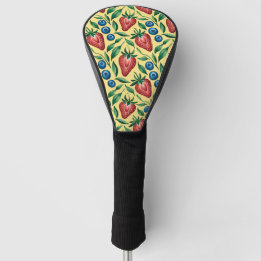 Funda Para Palo De Golf Patrón de arándano de fresa de color agua en amari