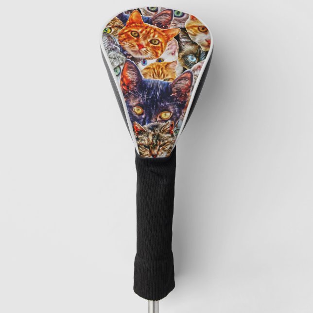 Funda Para Palo De Golf Patrón de arte de gato (Anverso)
