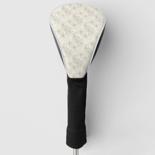 Funda Para Palo De Golf Patrón de arte de línea botánica minimalista (1) (Anverso)