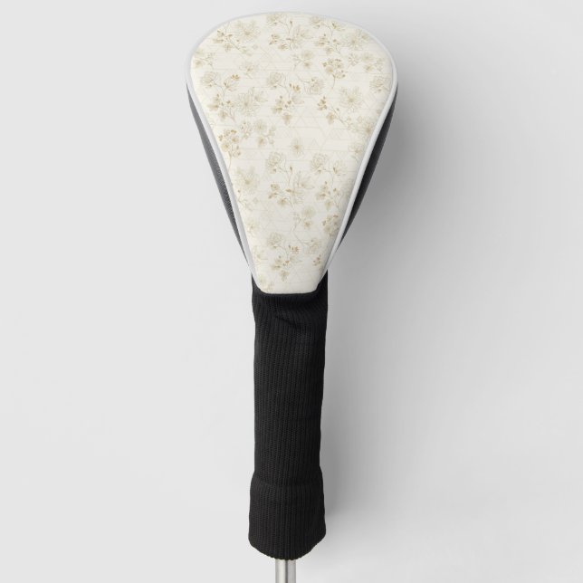 Funda Para Palo De Golf Patrón de arte de línea botánica minimalista (2) (Anverso)