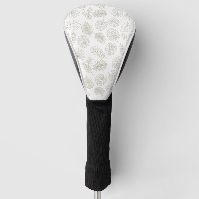 Funda Para Palo De Golf Patrón de arte de línea botánica minimalista (5) (Anverso)