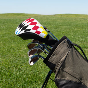 Funda Para Palo De Golf Patrón de bandera de diamante azul amarillo rojo n