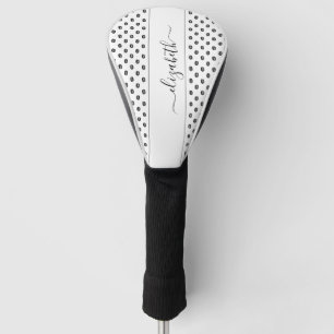 Funda Para Palo De Golf Patrón de besos de lápiz labial Negro blanco perso