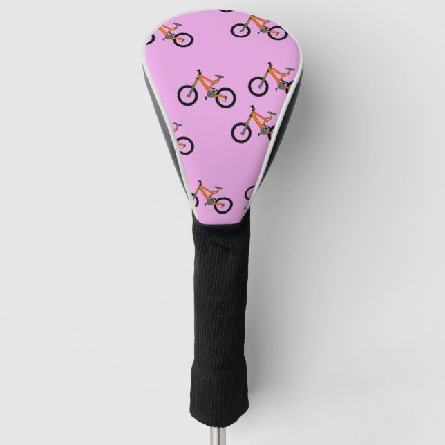 Funda Para Palo De Golf Patrón de bicicletas en rosa (Anverso)