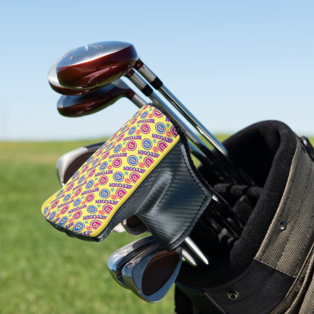 Funda Para Palo De Golf Patrón de Bitcoin colorido (In Situ)