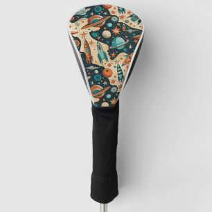 Funda Para Palo De Golf Patrón de buques de cohetes de naves espaciales vi