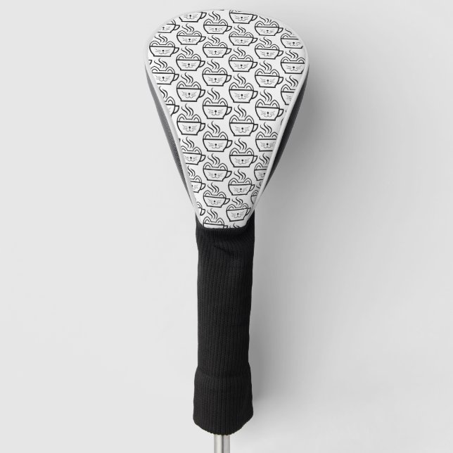 Funda Para Palo De Golf Patrón de café de gato (Anverso)