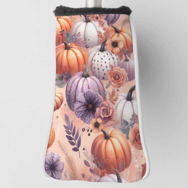 Funda Para Palo De Golf Patrón de Calabaza Preppy (Girar 90)