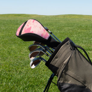 Funda Para Palo De Golf Patrón de camuflaje rosado, nombre, personalizació
