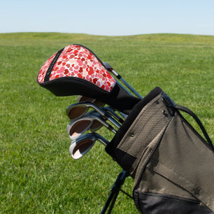 Funda Para Palo De Golf Patrón De Corazones, Corazones Rojos, Amor, Tu Nom