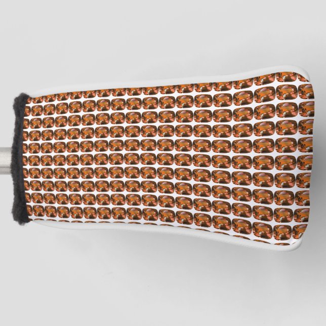 Funda Para Palo De Golf Patrón de corte de cojín naranja (Anverso)